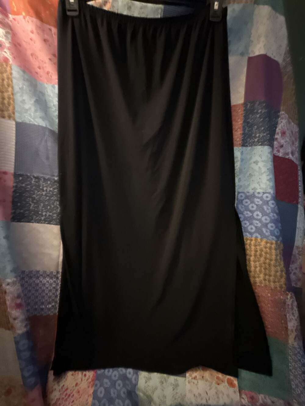 Susan Lawrence Black Elastic Waist Maxi Skirt XL